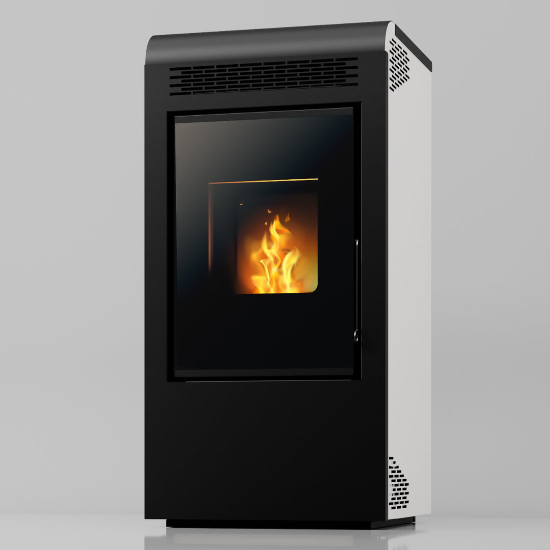 Alva 15 C2 – Stufa a Pellet con Doppia Canalizzazione | 15,22 kW – Classe A+ | Colore Bianco