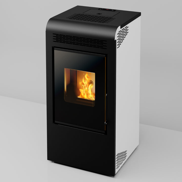 Alva 15 C2 – Stufa a Pellet con Doppia Canalizzazione | 15,22 kW – Classe A+ | Colore Bianco