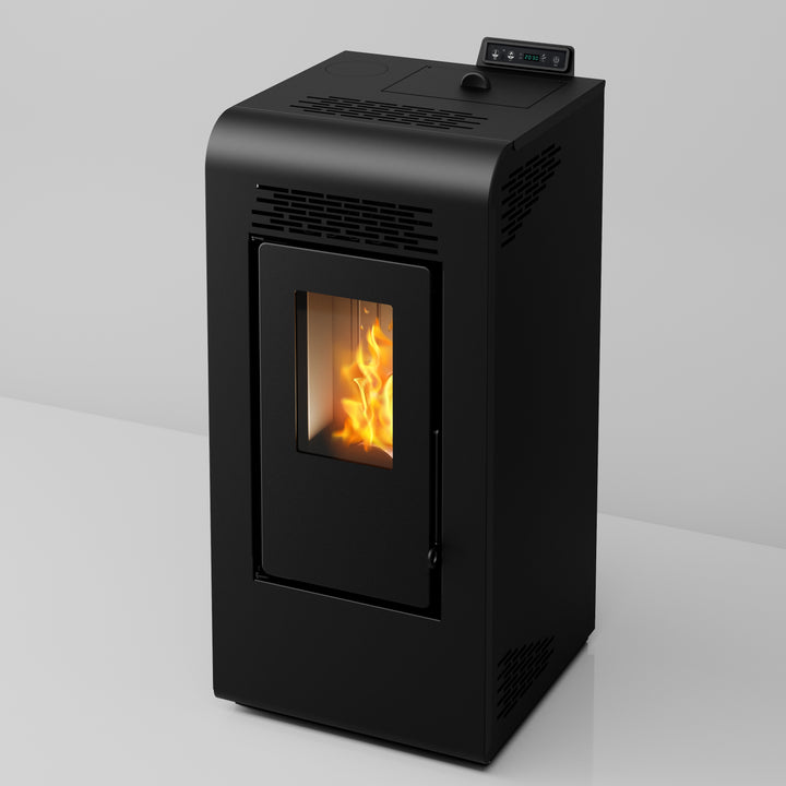 Freja 9 - Stufa a Pellet Compatta e Canalizzabile | 8,9 kW – Classe A+ | Colore Nero