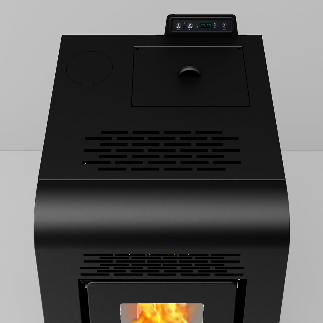 Freja 9 - Stufa a Pellet Compatta e Canalizzabile | 8,9 kW – Classe A+ | Colore Nero