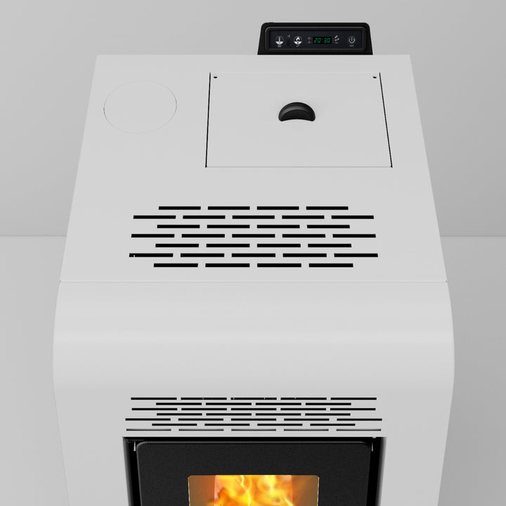 Freja 9 - Stufa a Pellet Compatta e Canalizzabile | 8,9 kW – Classe A+ | Colore Bianco