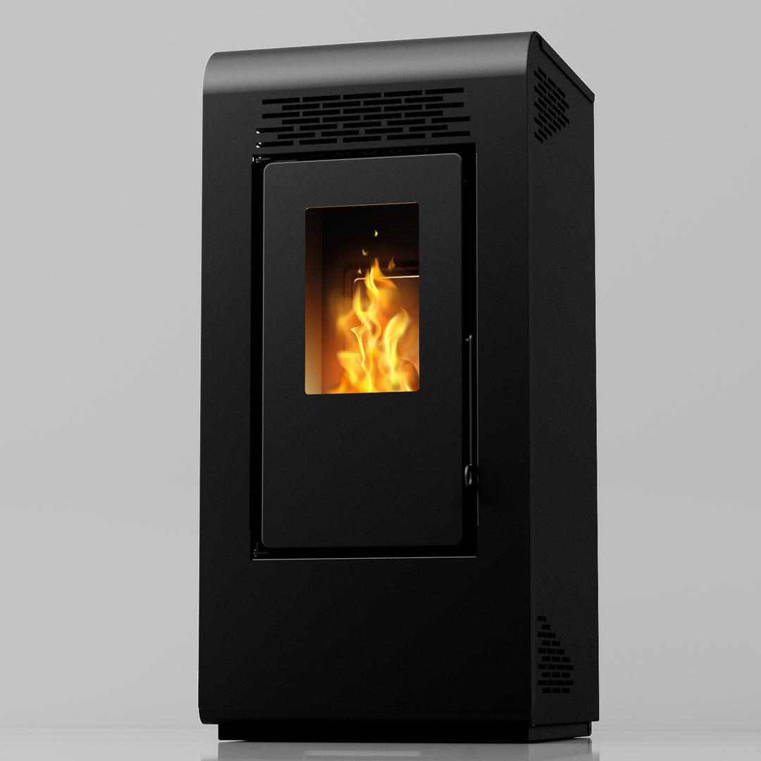 Freja 9 - Stufa a Pellet Compatta e Canalizzabile | 8,9 kW – Classe A+ | Colore Nero