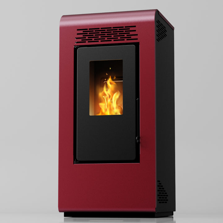 Freja 9 - Stufa a Pellet Compatta e Canalizzabile | 8,9 kW – Classe A+ | Colore Bordeaux