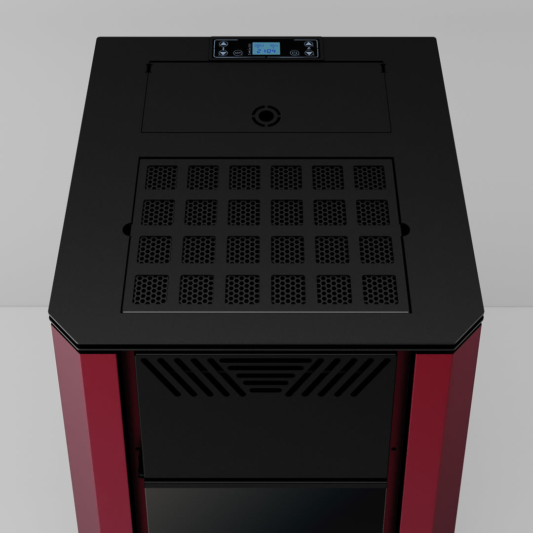 Dara 18 - Idrostufa Ventilata a Pellet | 17,50 kw – Classe A++ | Colore Bordeaux