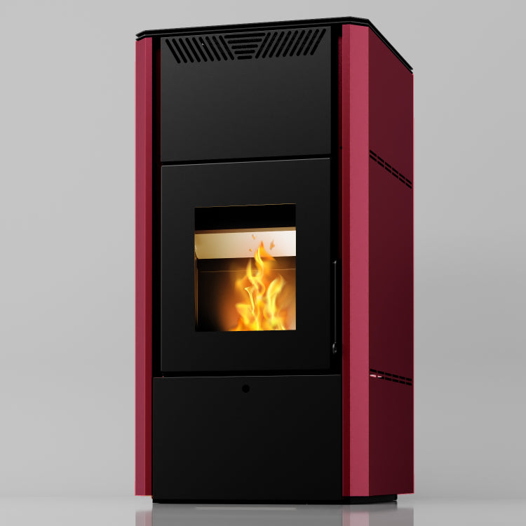 Zora 29 - Idrostufa Ventilata a Pellet | 28,55 kw – Classe A+ | Colore Bordeaux