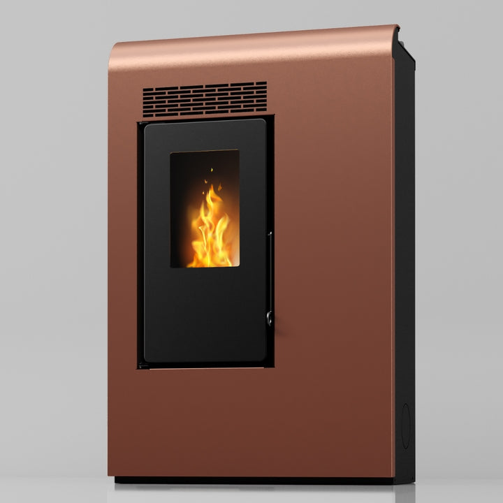 Liva 9 – Stufa a Pellet Compatta e Ventilata | 8,9 kW – Classe A+ | Colore Bronzo
