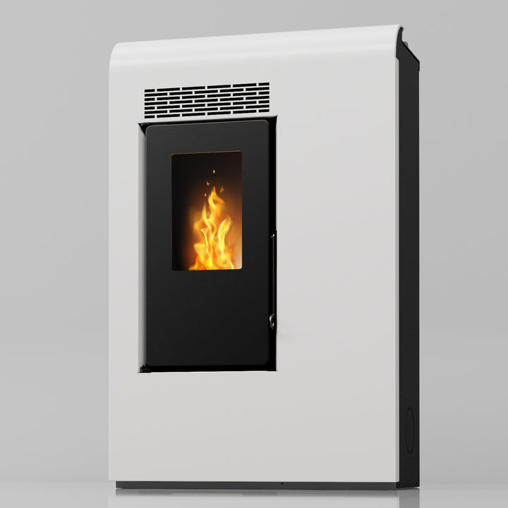 Liva 9 – Stufa a Pellet Compatta e Ventilata | 8,9 kW – Classe A+ | Colore Bianco