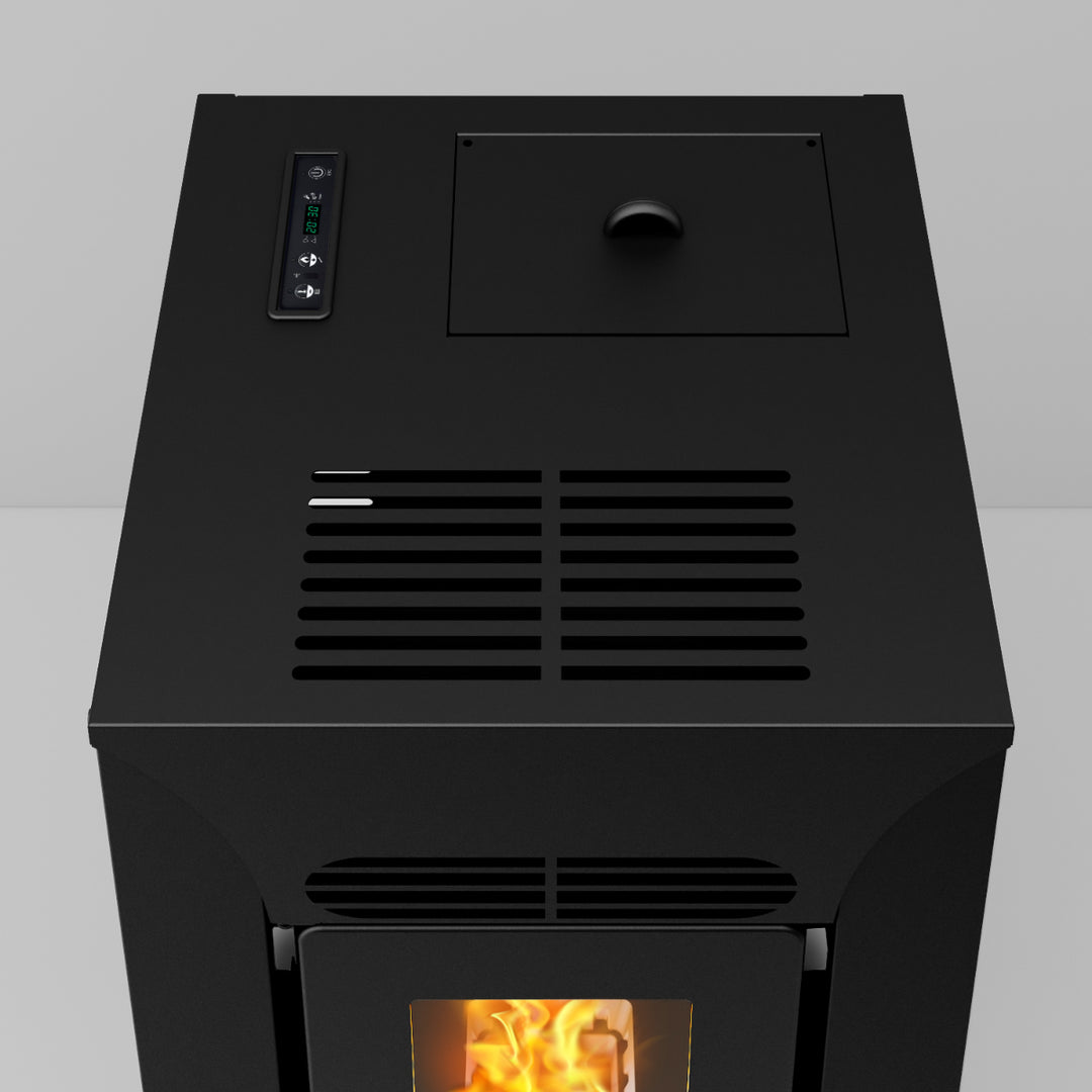 Anja 9 – Stufa a Pellet Compatta e Canalizzabile | 8,9kW – Classe A+ | Colore Nero