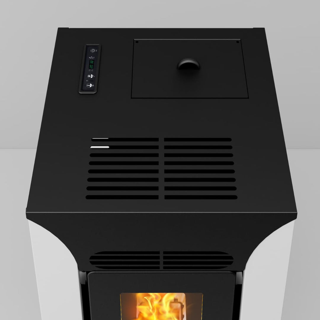 Anja 9 – Stufa a Pellet Compatta e Canalizzabile | 8,9kW – Classe A+ | Colore Bianco