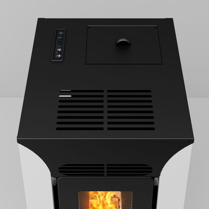Anja 9 – Stufa a Pellet Compatta e Canalizzabile | 8,9kW – Classe A+ | Colore Bianco