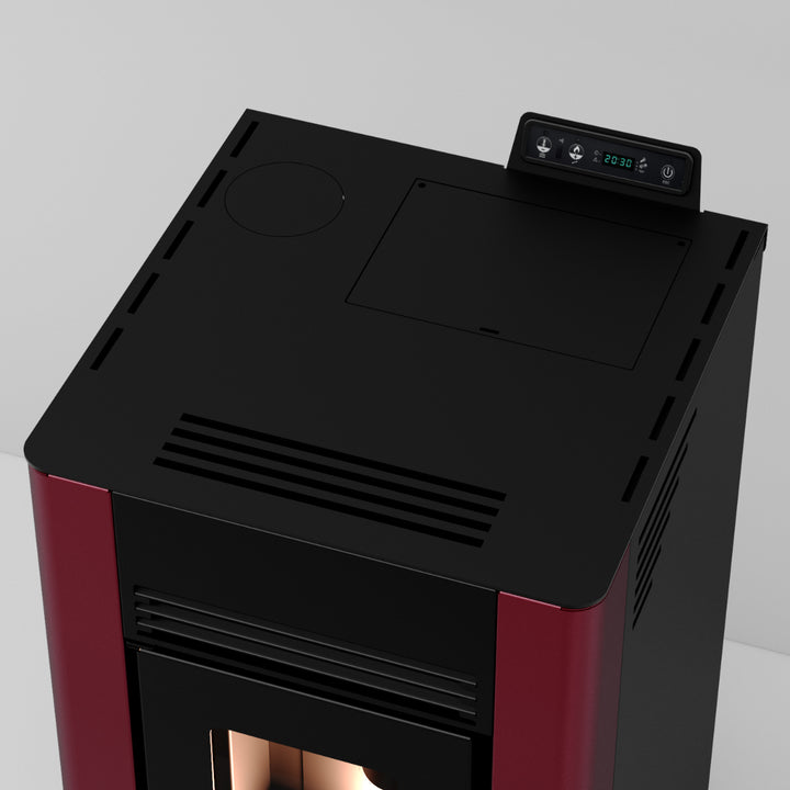 Mira 9 – Stufa a Pellet con sistema Ray Clean - Canalizzabile | 8,9kW – Classe A+ | Colore Bordeaux
