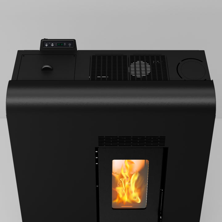 Eira 12 – Stufa Canalizzata a Pellet  | 11,6 kW – Classe A+ | Colore Nero