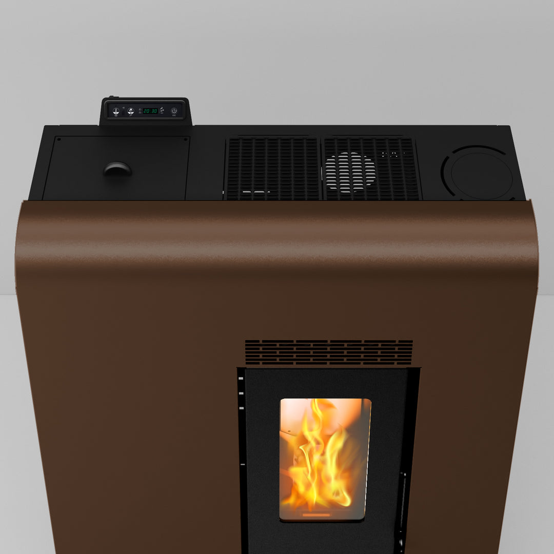 Eira 12 – Stufa Canalizzata a Pellet  | 11,6 kW – Classe A+ | Colore Bronzo