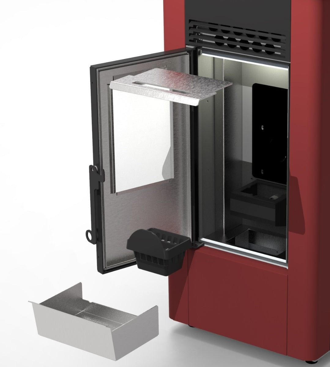 Mira 9 – Stufa a Pellet con sistema Ray Clean - Canalizzabile | 8,9kW – Classe A+ | Colore Bordeaux
