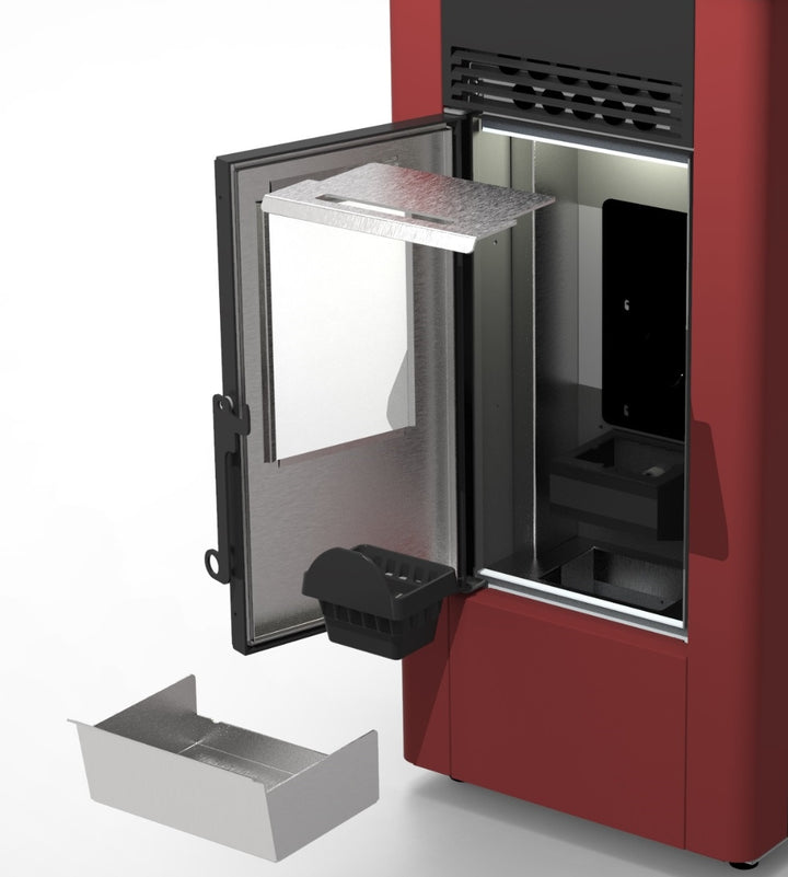 Mira 9 – Stufa a Pellet con sistema Ray Clean - Canalizzabile | 8,9kW – Classe A+ | Colore Bordeaux