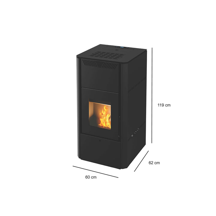 Zora 29 - Idrostufa Ventilata a Pellet | 28,55 kw – Classe A++ | Colore Nero