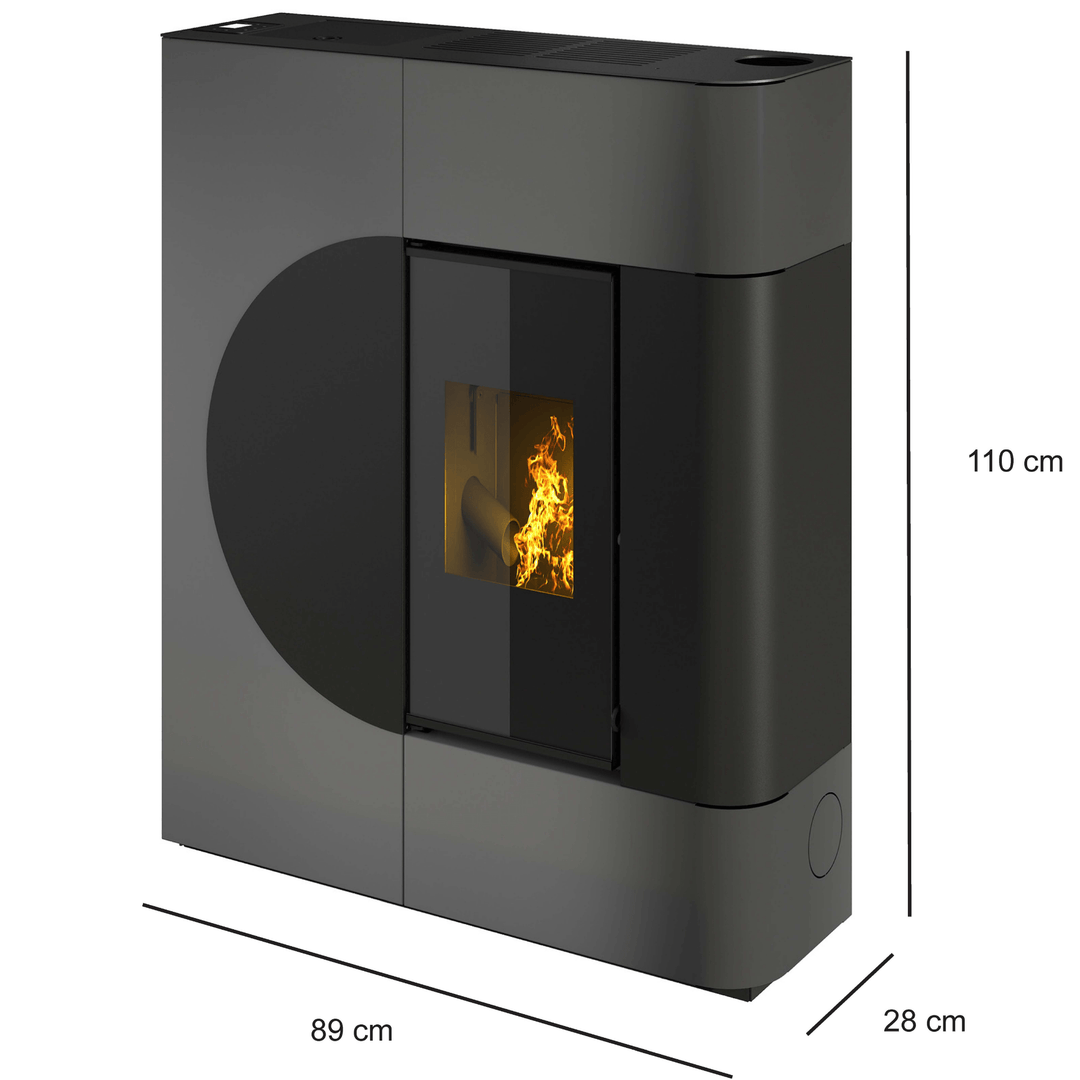 Elna 17,5 kw – 5 Stelle | Idrostufa a Pellet | Colore Antracite