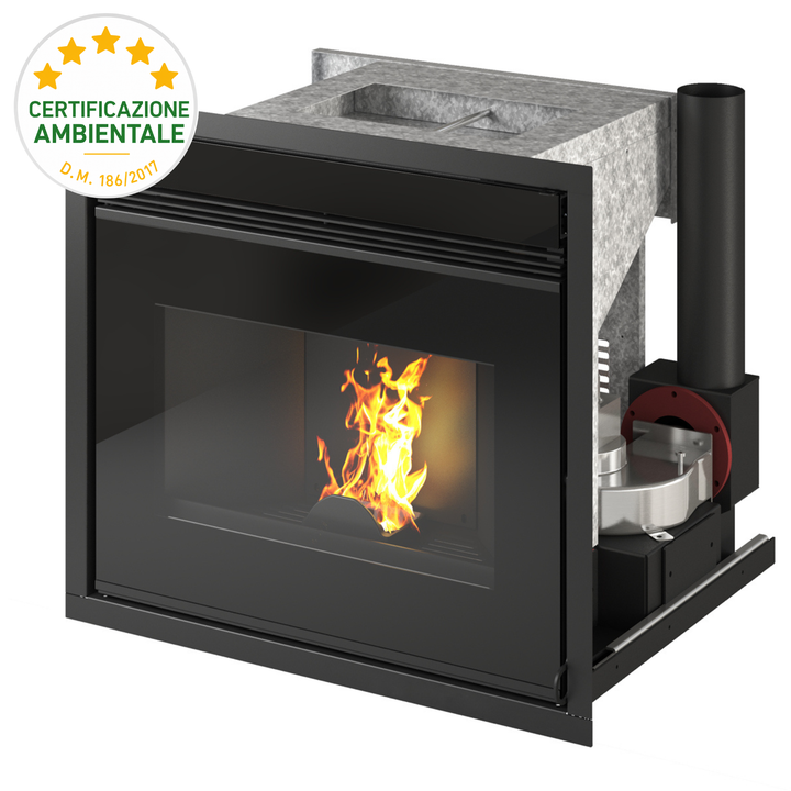 Nash 11 - Inserto a Pellet | 11 kw – 5 Stelle | Colore Nero
