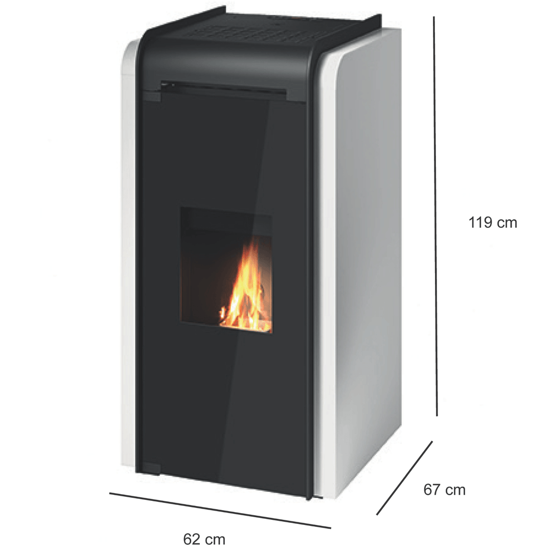 Iria 27,9 kw – 5 Stelle | Idrostufa Ventilata a Pellet | Colore Antracite