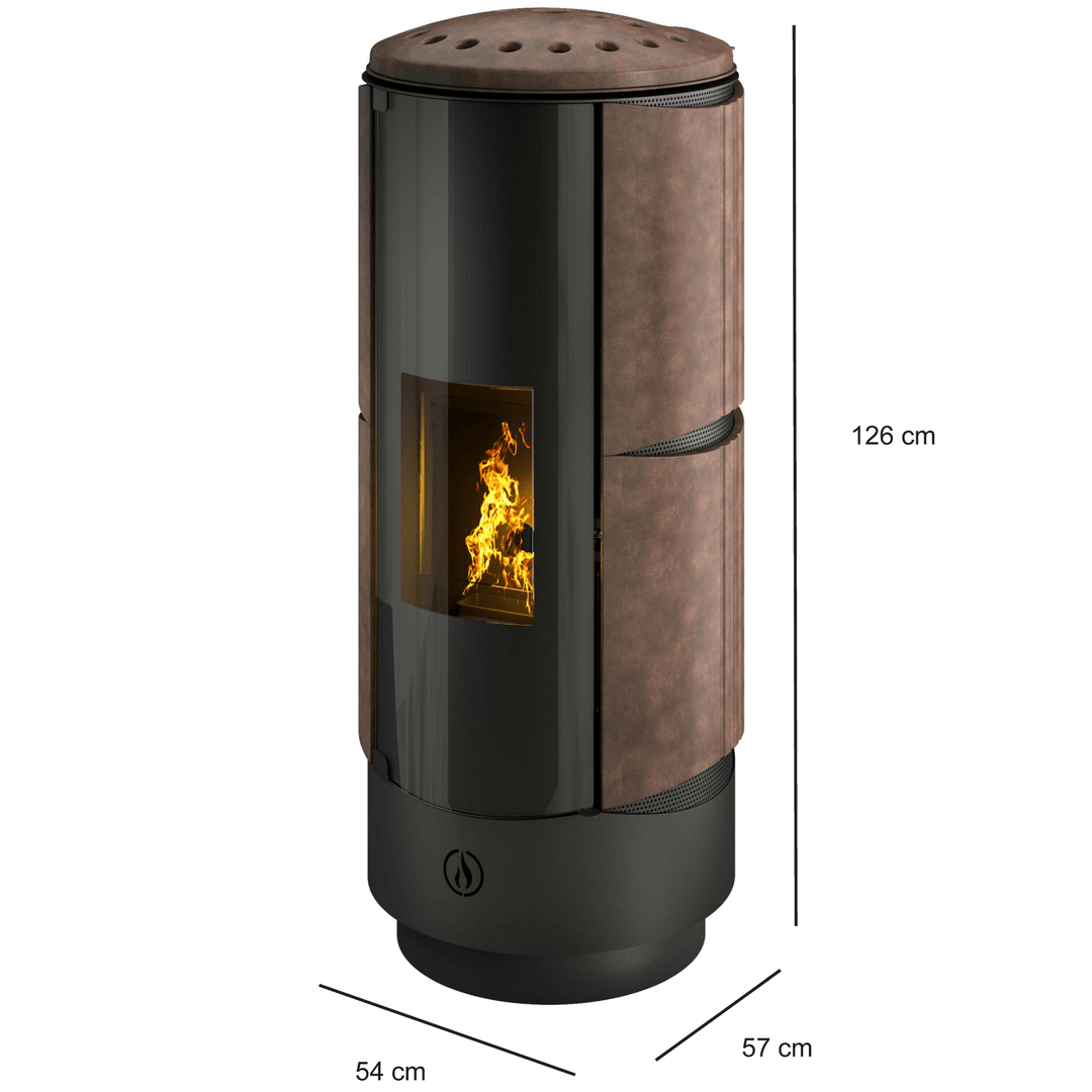 Isen 17,5 kw – 5 Stelle | Idrostufa a Pellet in Maiolica| Colore Bianco