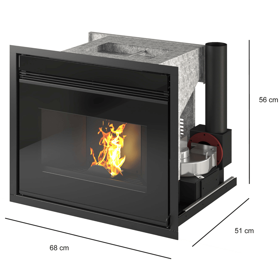 Nash 11 - Inserto a Pellet | 11 kw – 5 Stelle | Colore Nero