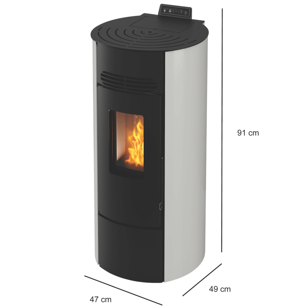 Niva 8,7 kW – 5 Stelle | Stufa a Pellet | Colore Bianco