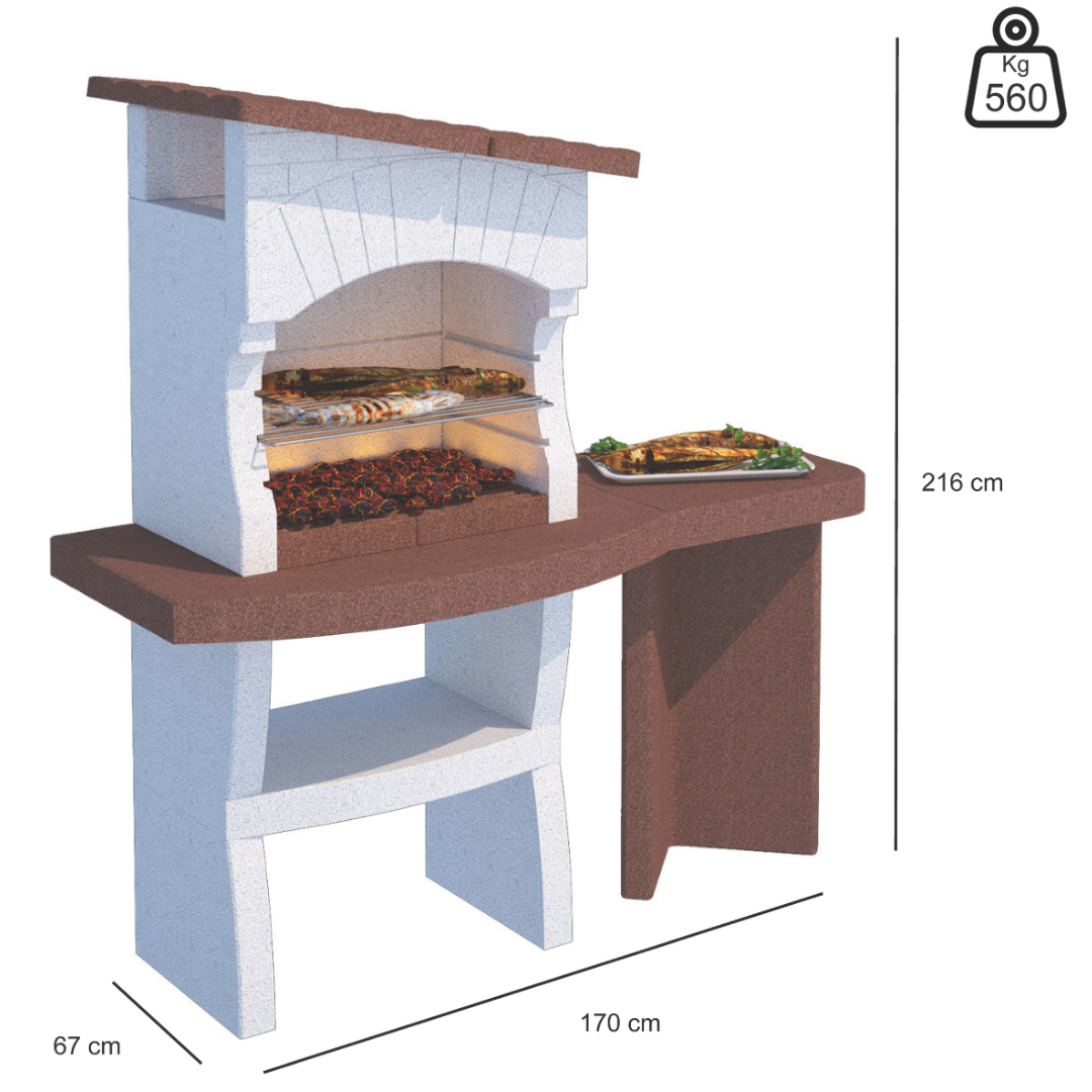 Barbecue Zante con Piano Laterale – Legna e Carbonella