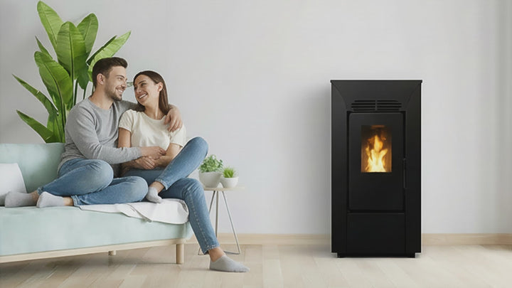 Anja 9 – Stufa a Pellet Compatta e Canalizzabile | 8,9kW – Classe A+ | Colore Nero