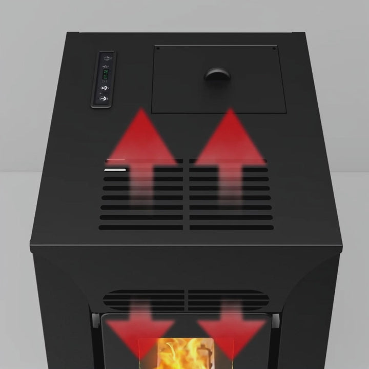 Anja 9 – Stufa a Pellet Compatta e Canalizzabile | 8,9kW – Classe A+ | Colore Nero