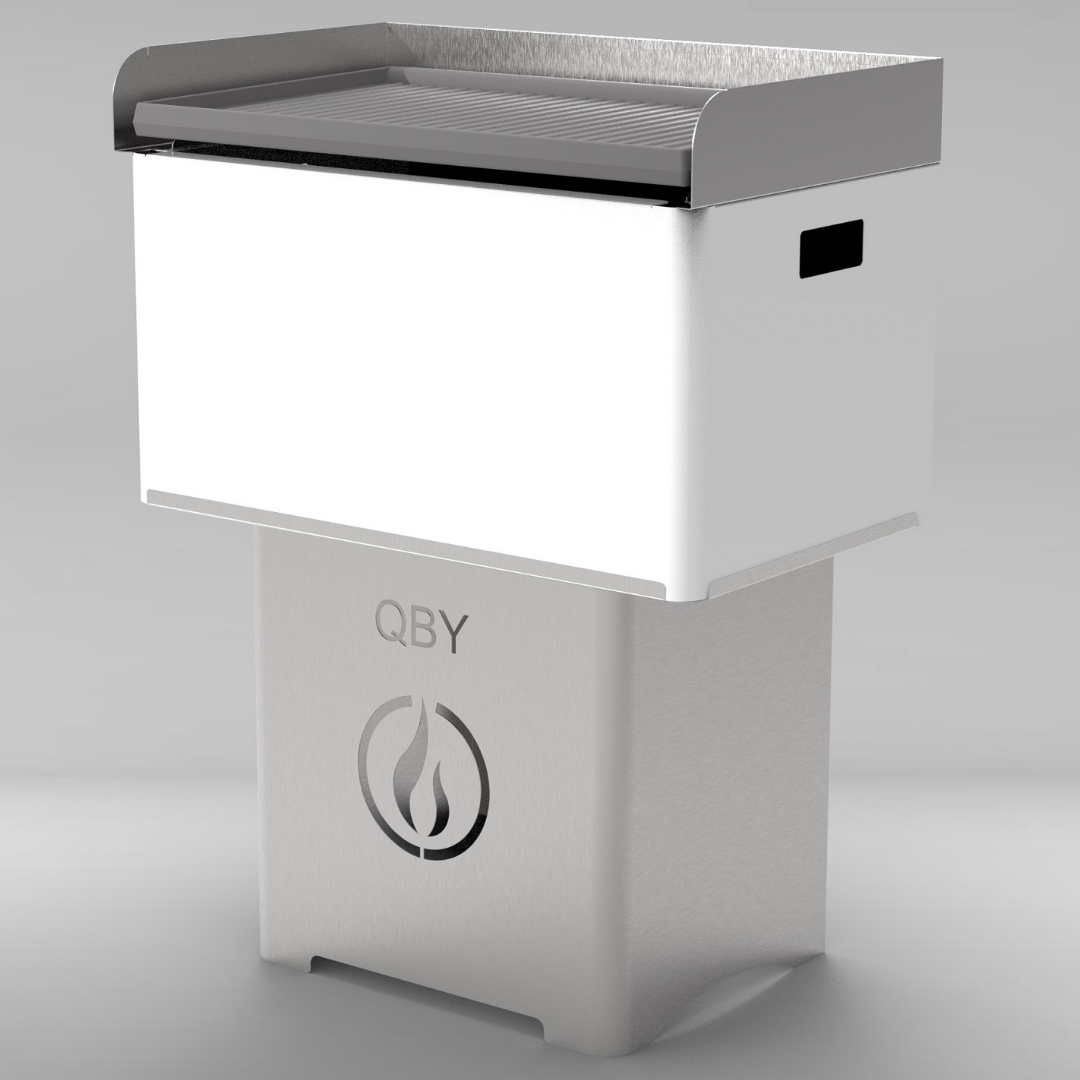 qby barbecue a pellet bianco