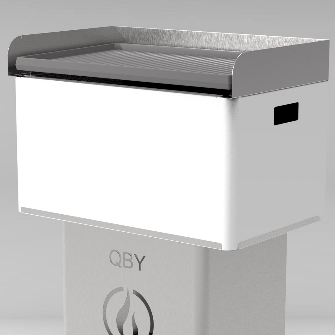 qby barbecue a pellet bianco dettaglio