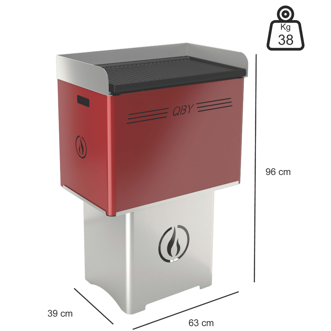 qby barbecue a pellet rosso misure
